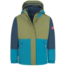 TROLLKIDS Kjerag Jacke - Pine Green / Dark Marine / Mystic Blue - 164 cm