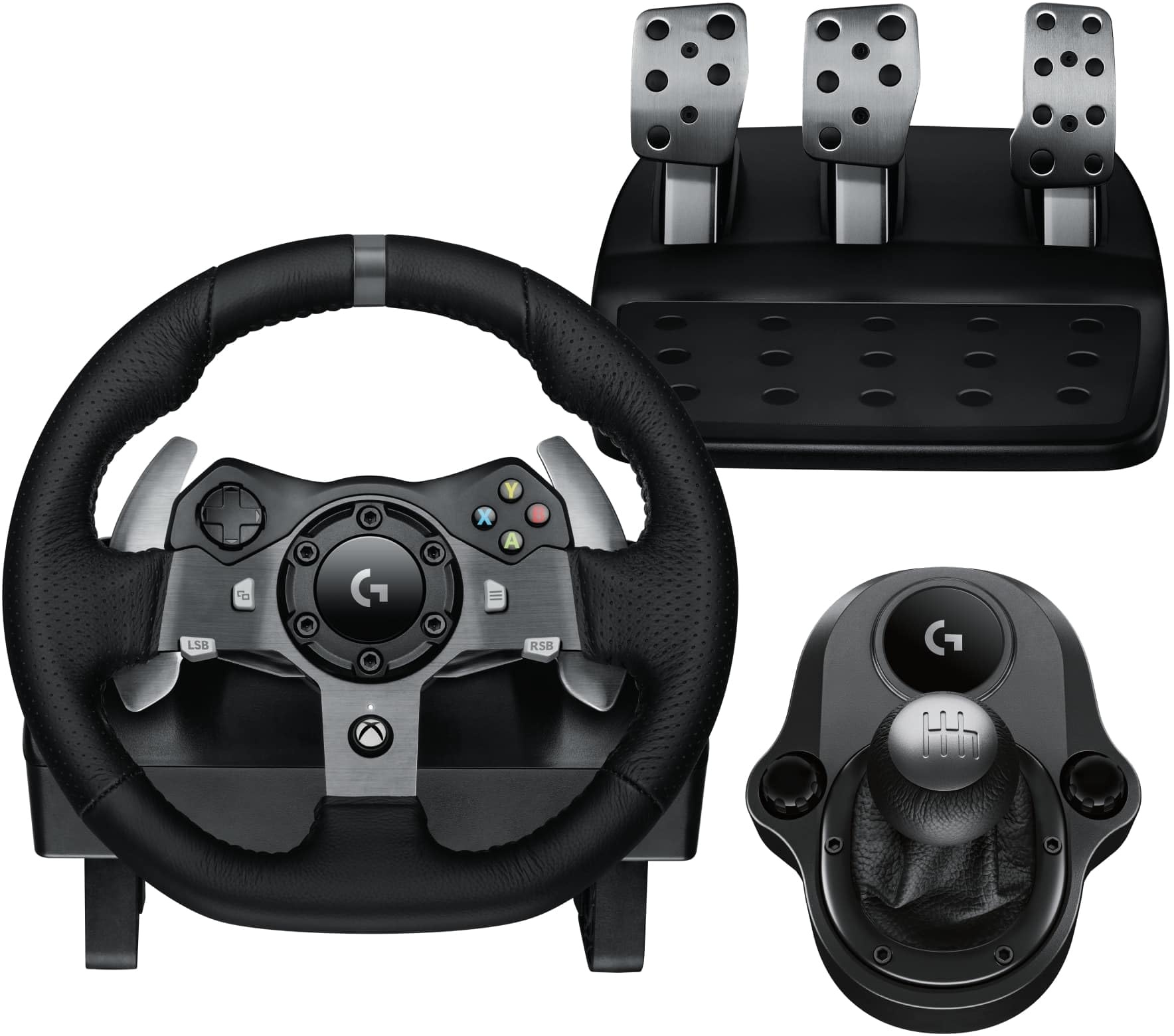 Logitech G920 Racing Lenkrad + Logitech Driving Force Shifter Schalthebel für G920 und G29, Xbox One