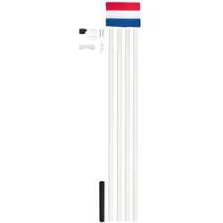 Alberts Fahnenmast & Niederländische Fahne im Set mit Zubehör Stange weiß Teleskop Ø 50 mm Gesamthöhe: 6,2 m