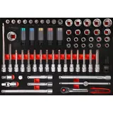 KS Tools 1/2 Bit-Stecknuss-Satz in Schaumstoffeinlage 64-tlg.