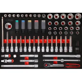 KS Tools 1/2 Bit-Stecknuss-Satz in Schaumstoffeinlage 64-tlg.