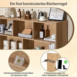 Costway Bücherregal 122 x 32 x 93 cm Beige