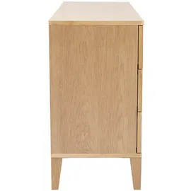 miliboo Kommode mit 6 Schubladen aus hellem Holz B120 cm FREDDY