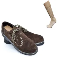 ATTONO Trachtensocken Set Trachtenschuhe Fashion Outdoor Trachten Lederschuhe Herren Schuhe 43