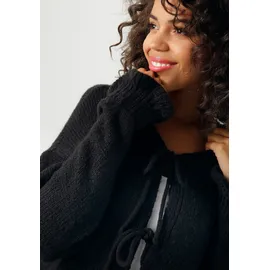 Aniston CASUAL Strickjacke mit trendigen Bindebändern Schwarz 36