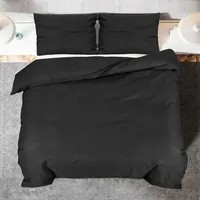 VidaXL Bettwäsche-Set Schwarz 200x200 cm Baumwolle