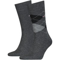 2er Pack TOMMY HILFIGER Check Socken Herren 201 - anthracite 47-49