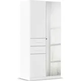 Rauch Drehtürenschrank RAUCH "Maika", weiß (alpinweiß), B:91cm H:197cm T:54cm, Holzwerkstoff, Schränke, Drehtürenschrank, mit Spiegel, 2 Schubladen, in verschiedenen Breiten, Höhen und Farben