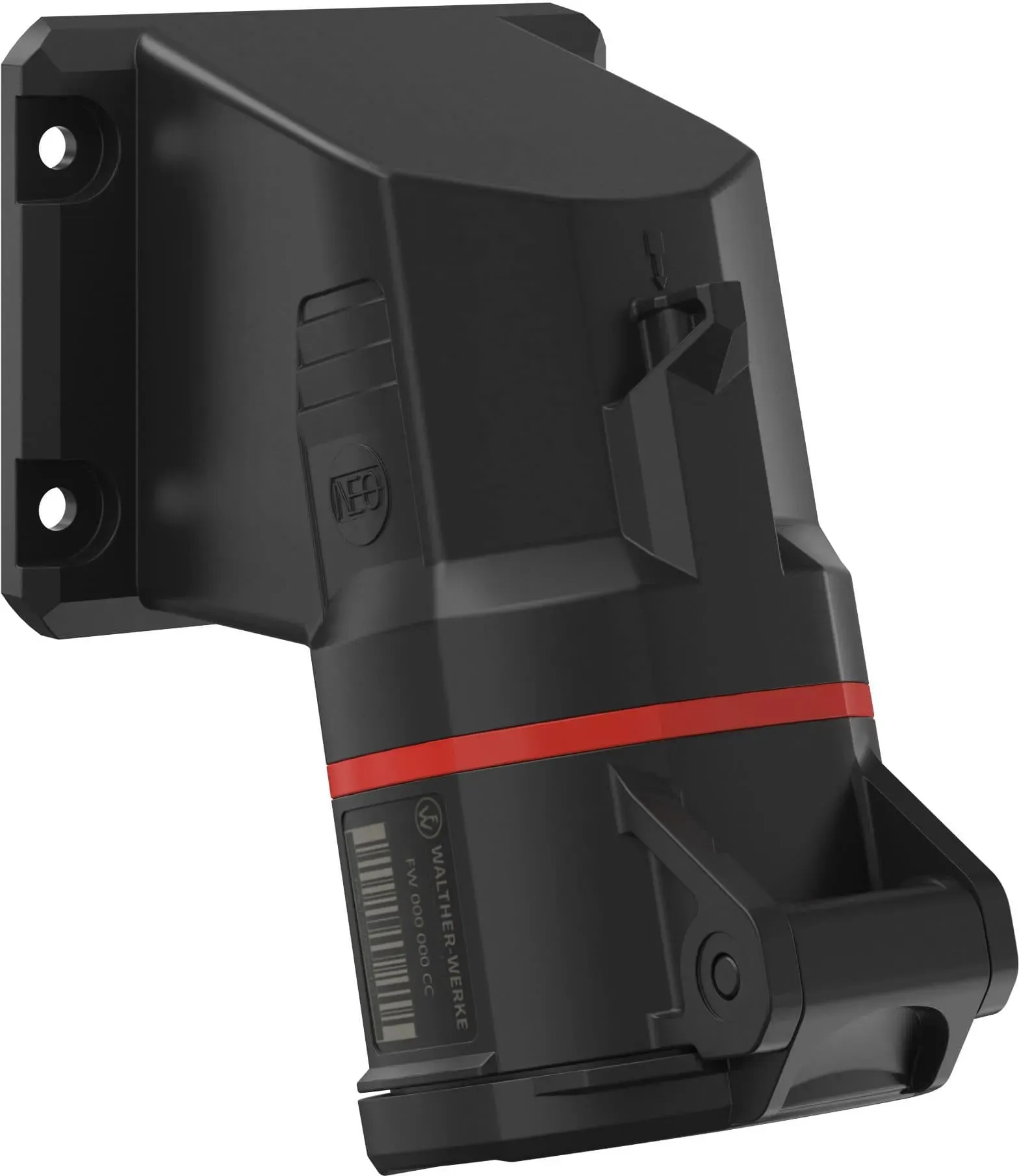 Walther Electric FW513503CC CEE NEO Anbaudose schräg, 16A, 5P, 3h, IP54 mit Käfigzugfeder-Technik und 77,5x90mm Flansch