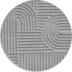 Teppich AYYILDIZ TEPPICHE "ART 1121", silber, H:8mm Ø:160cm, Polypropylen, Teppiche, 3D Hoch-Tief-Effekt, weicher Hochflor, pflegeleicht