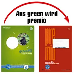 Staufen® Schulheft green Lineatur 28 kariert DIN A4 Innen- und Außenrand, 16 Blatt