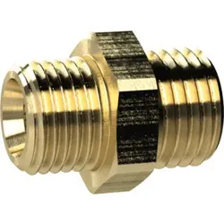 Riegler Doppelgewindenippel, M5 a., G 1/4 a., SW 17, Messing