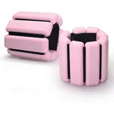 2 PCS Handgelenkgewichte Knöchelgewichte Set Gewichtsmanschetten Tragbare Gewichtsmanschetten Knöchelgewicht für Yoga, Tanz, Aerobic, Laufen, Joggen, Cardio, Krafttraining (Rosa)