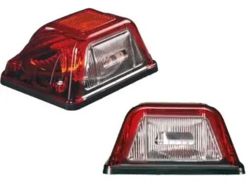 Set mit 2 roten Kennzeichenleuchten inkl. Glühbirne, 12–24 V, für Lkw, Anhänger, Wohnwagen, Transporter, Traktor u. a.