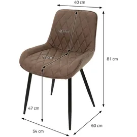 ML-Design 4er Set Esszimmerstühle Wohnzimmerstühle Küchenstuhl Braun, PU-Kunstleder