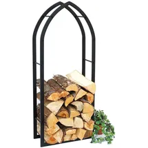 DanDiBo Ambiente DanDiBo Kaminholzregal Innen Schwarz Metall Kaminholzständer MOS 123 cm Holzkorb Kaminholzhalter Feuerholzregal Holzregal