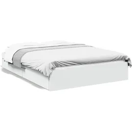 vidaXL Bettgestell 140 x 200 cm Weiß