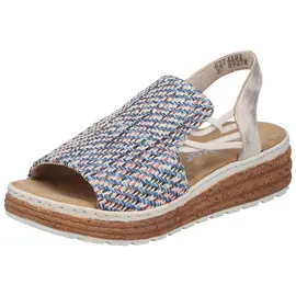 Rieker Keilsandalette Damen Blau/Beige 40
