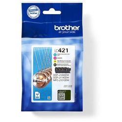 BROTHER Druckerpatrone LC-421 MultiPack - Original-Tintenpatronen in Schwarz, Cyan, Magenta und Gelb