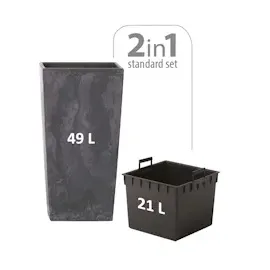 Prosperplast Urbi Square Beton Effect 32,5 x 32,5 x 61 cm anthrazit