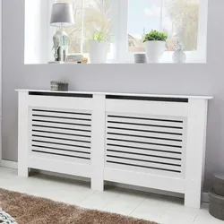 Kadima Design Moderne Heizkörperverkleidung mit Lamellen-Muster, Hochwertiges `Mdf`-Material. 112x19x82 cm