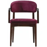 Casa Padrino Luxus Esszimmer Stuhl mit Armlehnen Lila / Dunkelbraun - Esszimmer Möbel