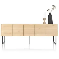XOOON Carving Sideboard Eichenfurnier/Metallgestell - Schwarz