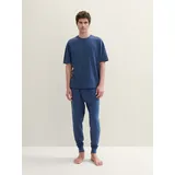 Tom Tailor Pyjamahose Pyjamahose in Melange-Optik blau 56