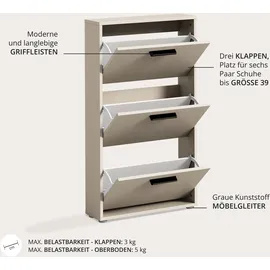 HBZ Sam Schuhkipper 59 x 103 x 17 cm beige / beige matt