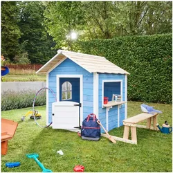 Home Deluxe Spielhaus "Der große Palast" blau, mit Bank