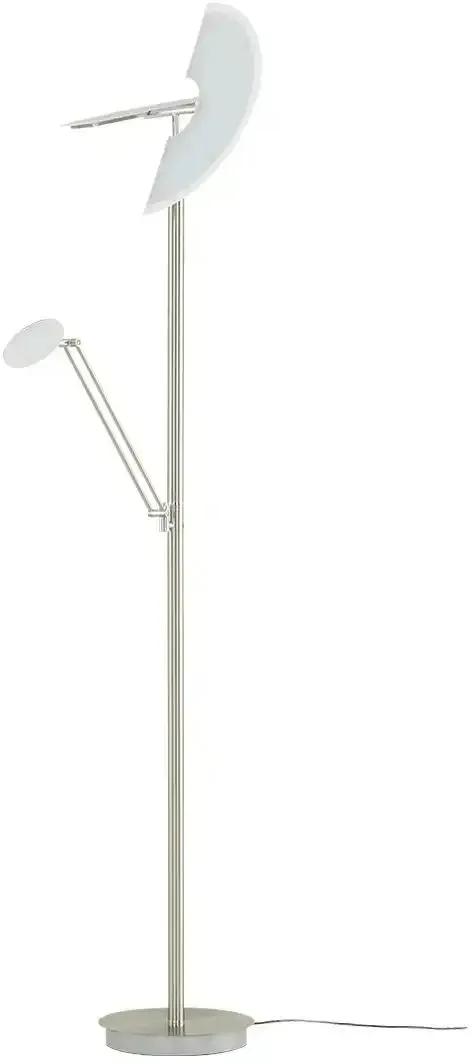 Meisterleuchten LED-Deckenfluter  3-flammig  Nickel-matt/ chrom   ¦ silber ¦ Maße (cm): H: 175  Ø: 40.0