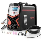 Vevor WIG-Schweißgerät, 200 A 6-in-1-Aluminium-Schweißgerät (LED-Anzeige) – AC WIG/DC WIG/AC Pulse WIG/DC Pulse WIG/Spot WIG/MMA (Stick), elektrisches Schweißgerät mit synergetischer Steuerung IGBT