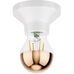 ledscom.de Deckenleuchte Elektra Porzellan weiß + LED Kopfspiegel Lampe, 839lm, warmweiß