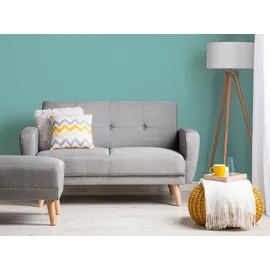 Beliani Schlafsofa Polyester 2-Sitzer Grau