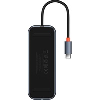 Baseus AcmeJoy series USB-C to 2xUSB 3.0 + USB 2.0 + USB-C PD + RJ45 (dark grey) USB-Hubs - USB 3.0 - 5 - Schwarz