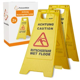 Preiswert & Gut Achtung Rutschgefahr Aufsteller 60 x 30 cm Signal-Gelb
