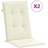 vidaXL Gartenstuhlauflagen 2 Stk. Creme 120x50x3 cm