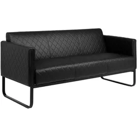 HJH Office Loungesofa ARUBA BLACK Kunstleder 3-Sitzer schwarz