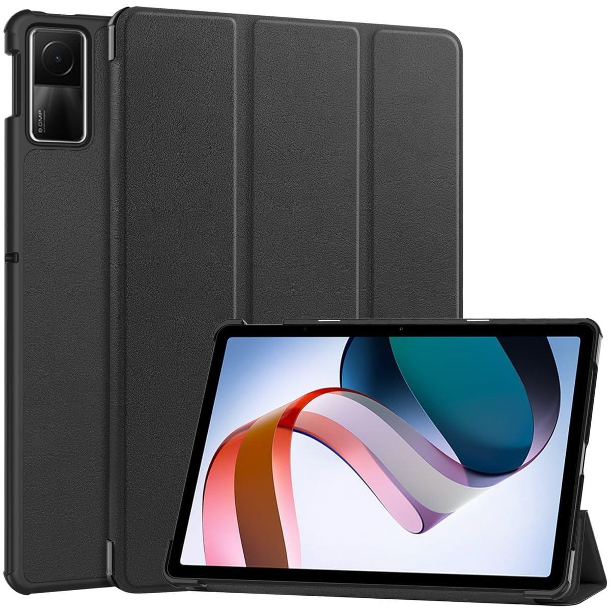 Wigento Für Xiaomi Redmi Pad 2 / SE 11 Zoll 3folt Wake UP Smart Standfunktion Cover Schwarz Tablet Tasche Etuis Hülle