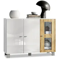 Vladon Sideboard, Eiche, 107x81x35 cm, Wohnzimmer, Kommoden & Sideboards,