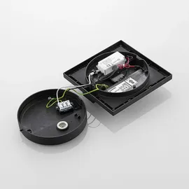 LUCANDE LED Wandleuchte Außen Gylfi mit Bewegungsmelder (spritzwassergeschützt Modern in Schwarz aus Aluminium (1 flammig,) -