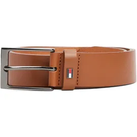 Tommy Hilfiger Ledergürtel TOMMY HILFIGER "LAYTON 3.5 cm breit", Damen, Gr. 110, braun (cognac), Rindsleder, unifarben, Gürtel Ledergürtel, Metallpatch, Einfachdornschließe