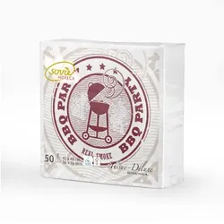 Sovie HORECA Serviette BBQ in braun aus Tissue Deluxe®, 4-lagig, 40 x 40 cm, 50 Stück - Grillen BBQ Party