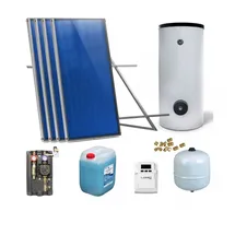 Sunex Solaranlage Solarpaket 4 Kollektoren Speicher Flachdach Flachkollektor Speicher