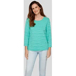 Rabe 3/4-Arm-Shirt, mit Wellen-Struktur Rabe Smaragd 50