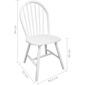 vidaXL Esszimmerstühle 2 Stk. Weiß Massivholz