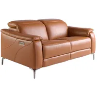 Angel Cerda Sofa, Braun, Edelstahl, Leder, 154x77x108 cm, Wohnzimmer, Sofas & Couches, Sofas, 2-Sitzer Sofas