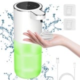 Cuteefun Automatisch Schaum Seifenspender, Stromanzeige, 400ml Elektrischer Seifenspender mit Sensor, 4-Stufig Einstellbares Flüssigkeitsvolumen, Wiederaufladbarer Seifenspender Wandmontage