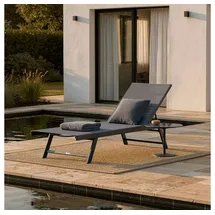 Home Deluxe Nailea Gartenliege – Anthrazit Oder Weiß, Stahl, Polyester (192 X 60 X 32–96 Cm) Verstellbare Rückenlehne Und Zeitloses Design Gartenliege Stahl Polyester