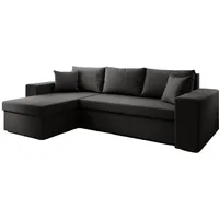 Luxusbetten24 Schlafsofa Designer Sofa Denver, mit Stauraum und Schlaffunktion schwarz